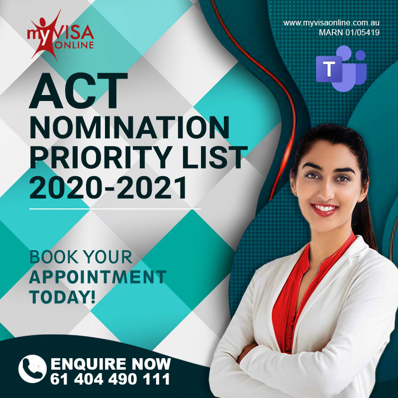 SKILLED VISA – ACT NOMINATION